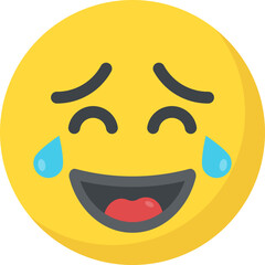 
A social communication platforms’ emoji laughing expression
