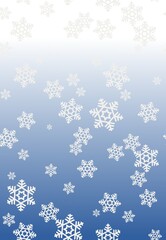 winter blue gradient and a variety of white snowflakes in the background.seamless background for new year's design.