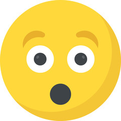 

Astonished face expression through emoticon icon

