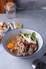 Pork Suki with Egg in Ceramic Cup