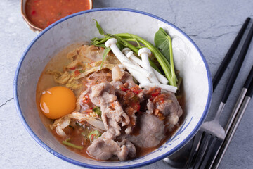 Pork Suki with Egg in Ceramic Cup