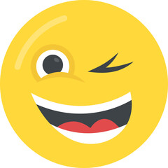 
Naughty expression through emoticon icon
