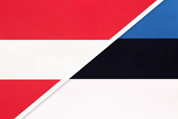 Austria and Estonia, symbol of national flags from textile.