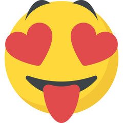 
Naughty expression through emoticon icon
