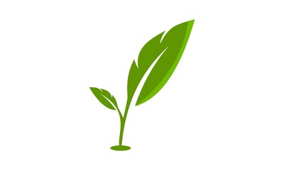 green leaf symbol vector