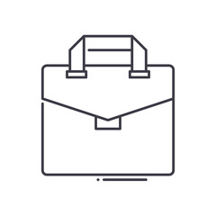 Briefcase icon, linear isolated illustration, thin line vector, web design sign, outline concept symbol with editable stroke on white background.