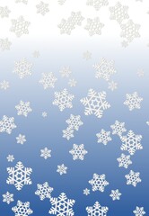 winter blue gradient and a variety of white snowflakes in the background.seamless background for new year's design.