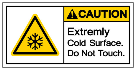 Caution Extremely Cold Surface Do Not touch Symbol, Vector Illustration, Isolated On White Background Label. EPS10