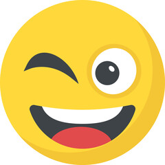 
Naughty expression through emoticon icon
