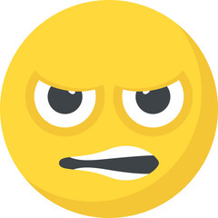 
An emoticon depicting expression of being irritated
