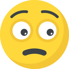 Fototapeta premium Surprised smirking emoticon face 