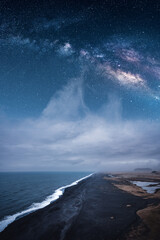 Ethereal view of a beach and milky way - 392215849