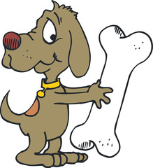 Illustration of dog and bone