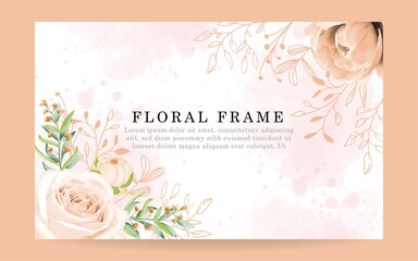the beautiful floral frame water color and hand draw style