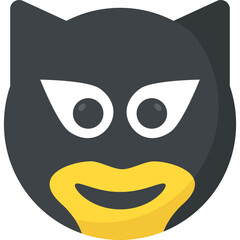 
A flat bandit emoticon icon
