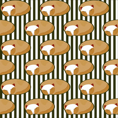 Cat sweet heart on stripe background repeat pattern and seamless vector