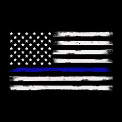 Thin blue line american flag vector illustration