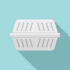 Storage plastic box icon. Flat illustration of storage plastic box vector icon for web design