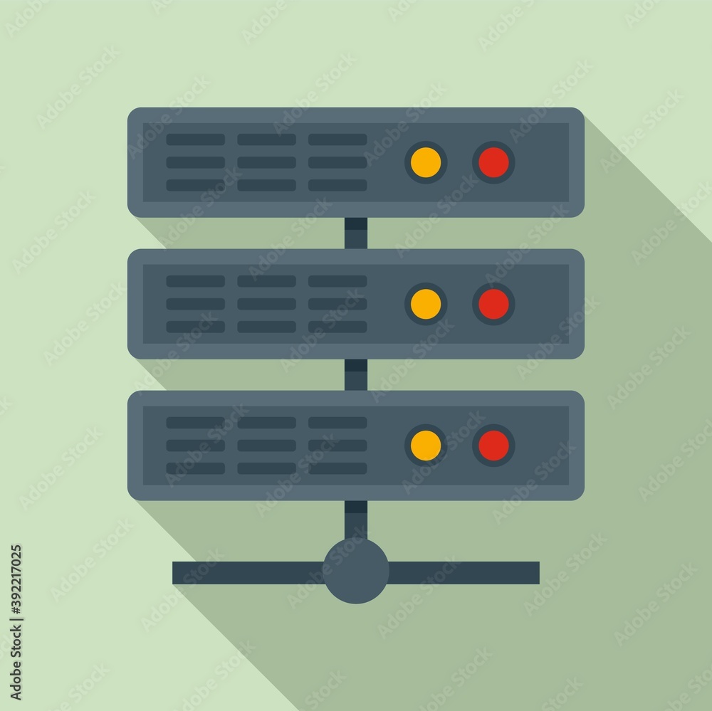 Poster storage data server icon. flat illustration of storage data server vector icon for web design