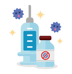 Covid-19 (coronavirus) vaccine cartoon vector illustration