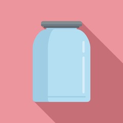 Storage glass jar icon. Flat illustration of storage glass jar vector icon for web design