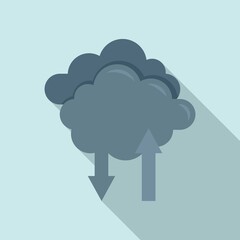 Storage data cloud icon. Flat illustration of storage data cloud vector icon for web design