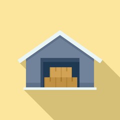 Storage parcel warehouse icon. Flat illustration of storage parcel warehouse vector icon for web design