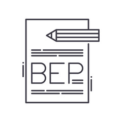 Break even point icon, linear isolated illustration, thin line vector, web design sign, outline concept symbol with editable stroke on white background.