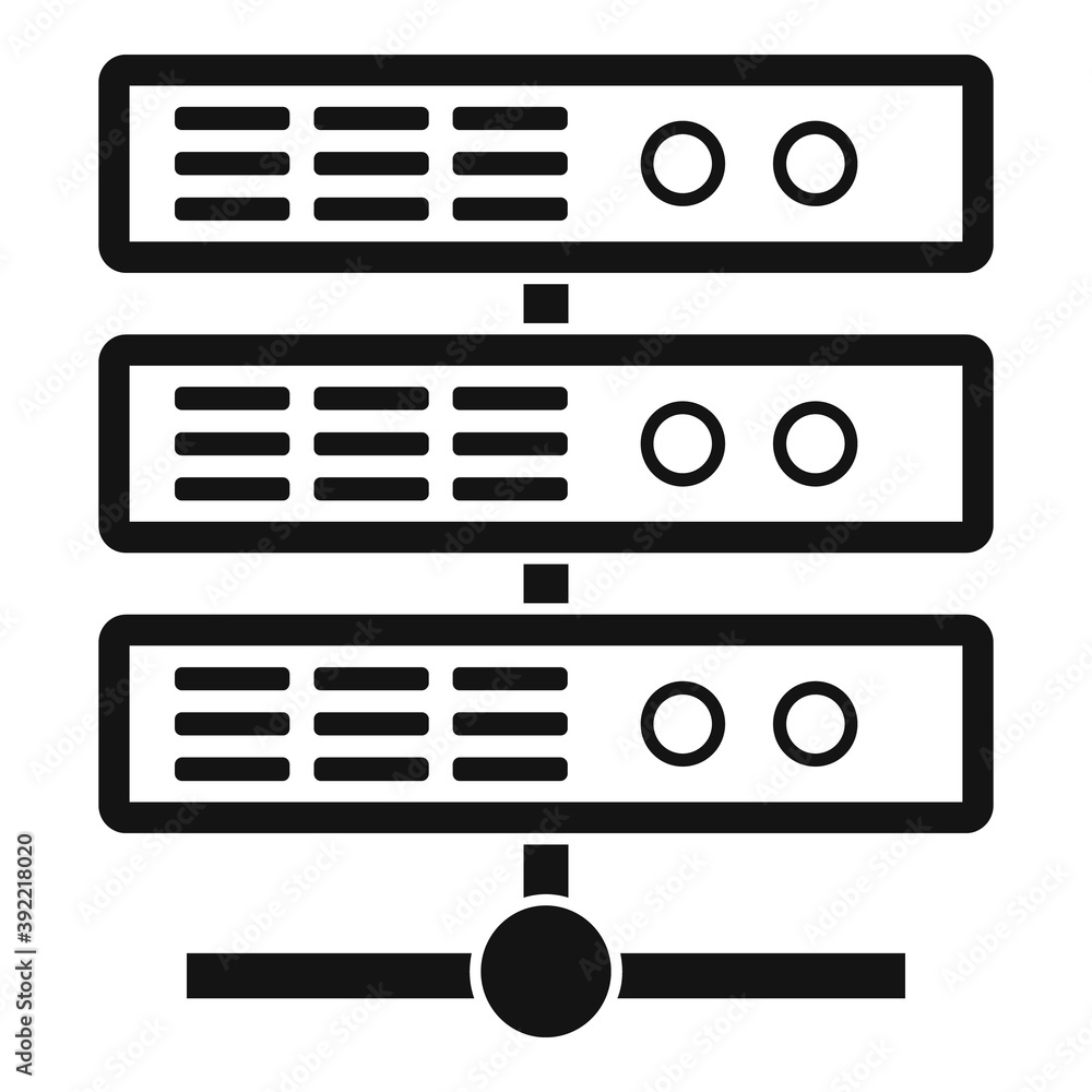 Poster storage data server icon. simple illustration of storage data server vector icon for web design isol