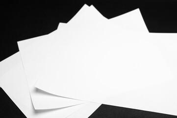 Few blank pieces of white paper