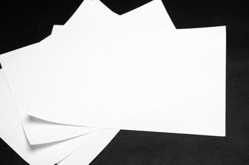 Few blank pieces of white paper