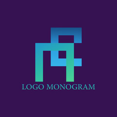 initial logo monogram letters AC or NC