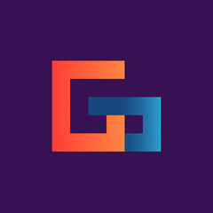 monogram font initial logo letters AG or GA with beautiful gradations