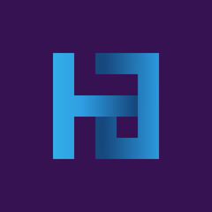 initial logo monogram letter AH or HA with beautiful gradations