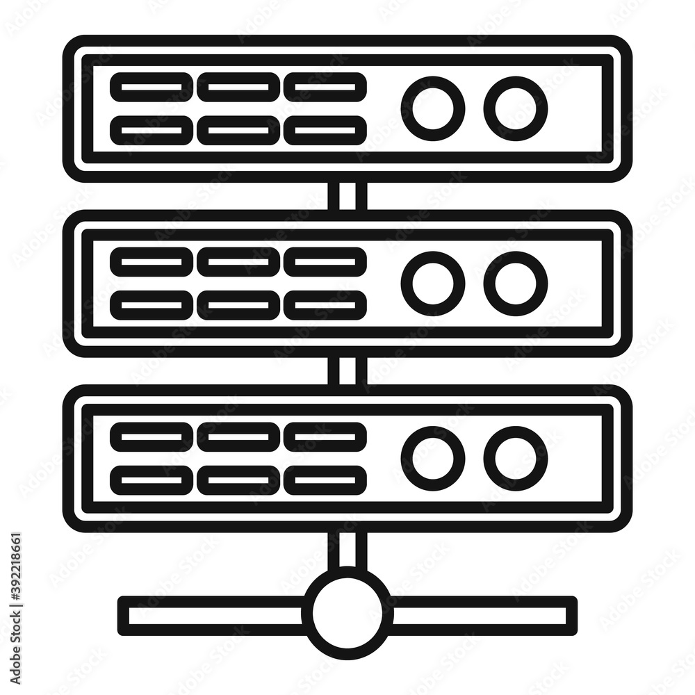 Poster storage data server icon. outline storage data server vector icon for web design isolated on white b
