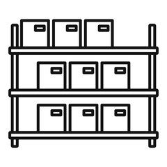 Storage parcel rack icon. Outline storage parcel rack vector icon for web design isolated on white background