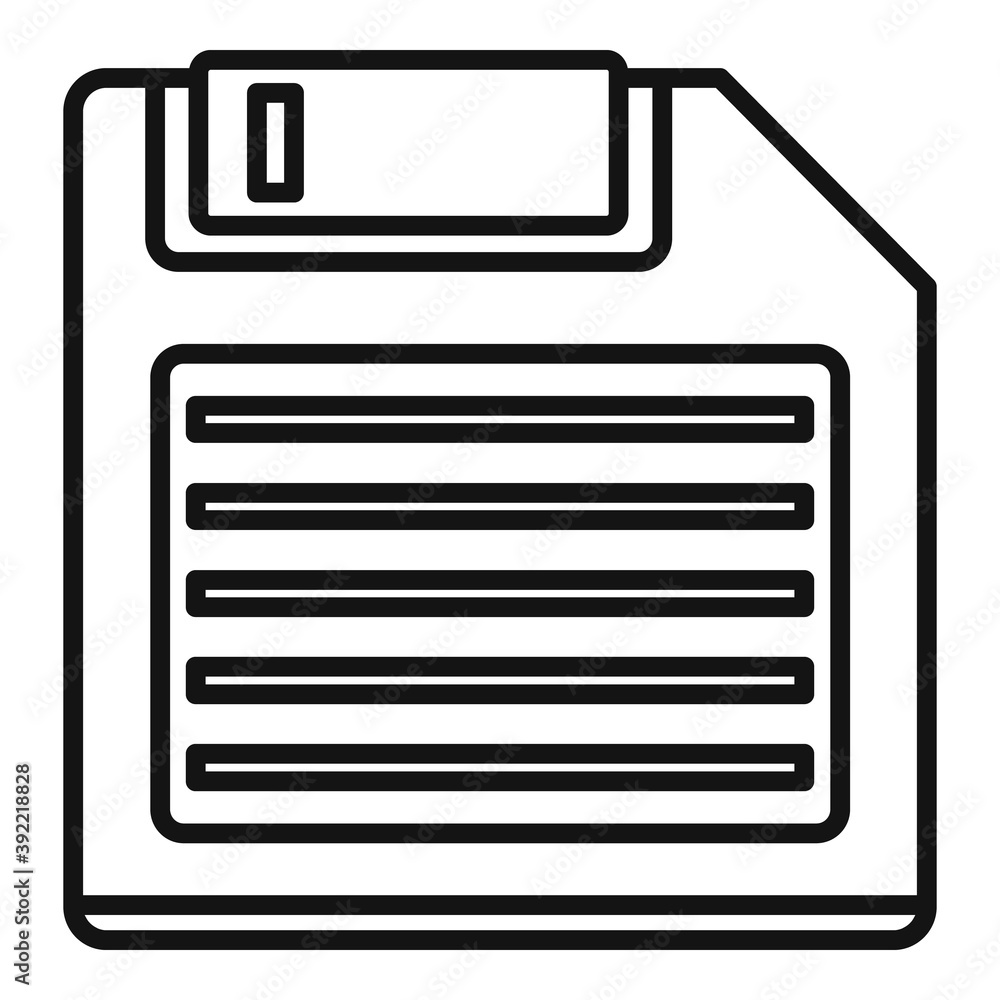 Poster storage floppy disk icon. outline storage floppy disk vector icon for web design isolated on white b