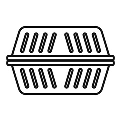 Storage plastic box icon. Outline storage plastic box vector icon for web design isolated on white background