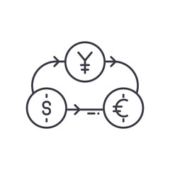 Business loans icon, linear isolated illustration, thin line vector, web design sign, outline concept symbol with editable stroke on white background.