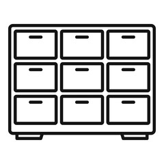 Storage bank boxes icon. Outline storage bank boxes vector icon for web design isolated on white background