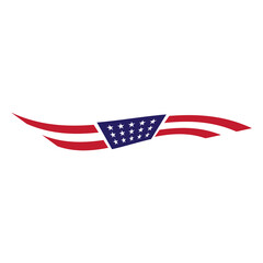 Flag american vector icon illustration design template