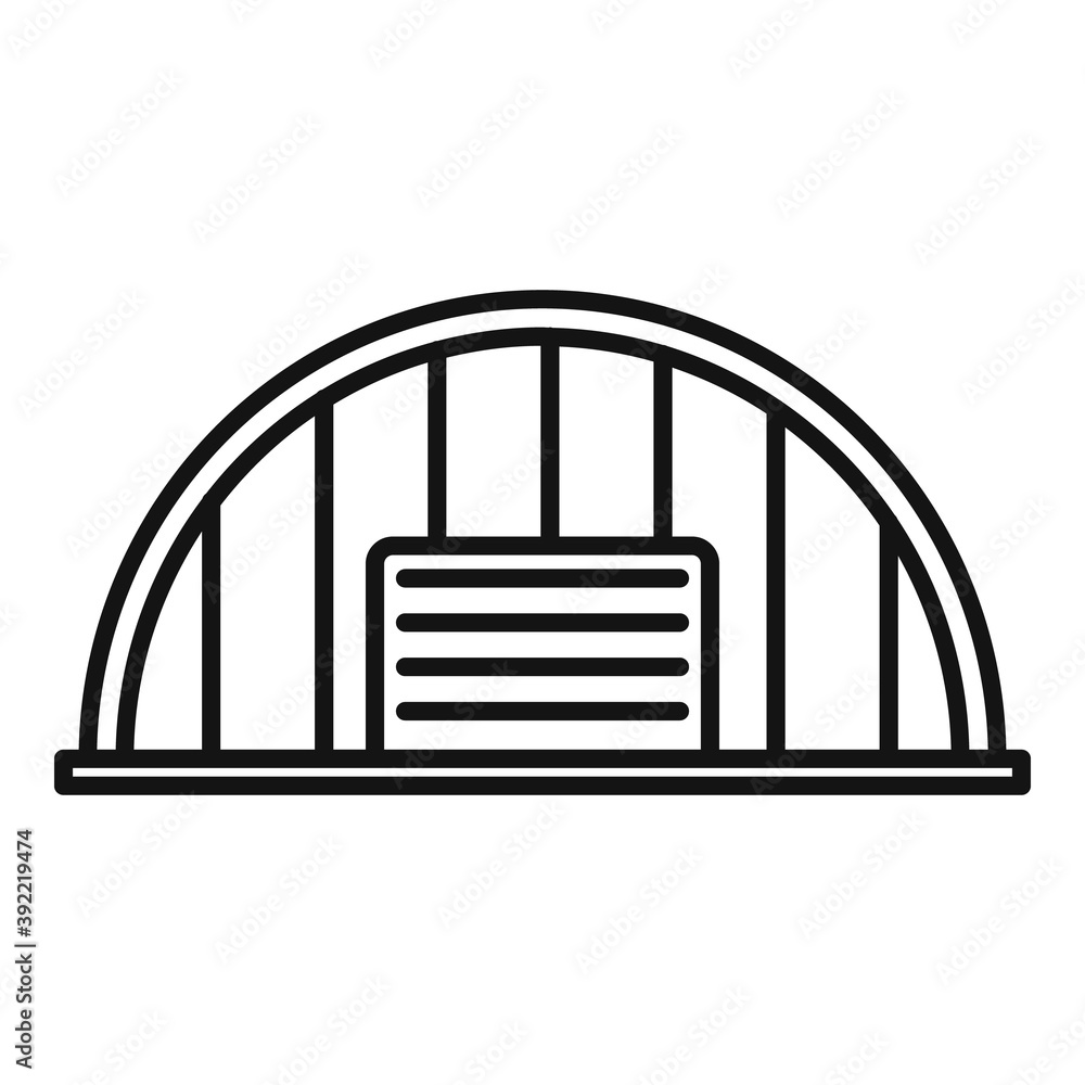 Poster storage hangar icon. outline storage hangar vector icon for web design isolated on white background