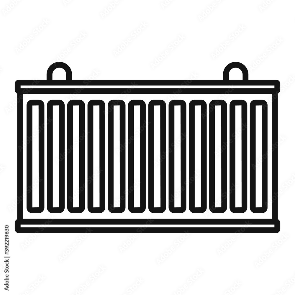 Poster storage cargo box icon. outline storage cargo box vector icon for web design isolated on white backg