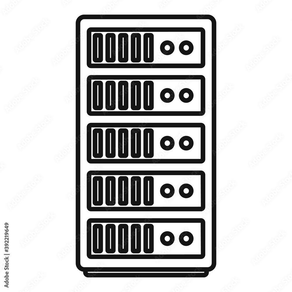 Poster storage data cloud server icon. outline storage data cloud server vector icon for web design isolate