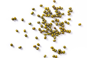 Green soy beans isolated on white background