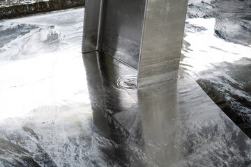 Galvanized parts. Galvanized industrial parts on a construction site. Galvanizing factory process....