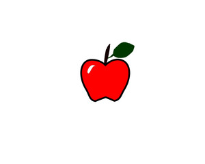red apple on isolated white