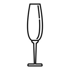Alcohol wineglass icon. Outline alcohol wineglass vector icon for web design isolated on white background