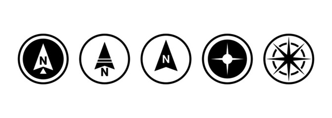 North arrows symbol vector set. direction compass icon