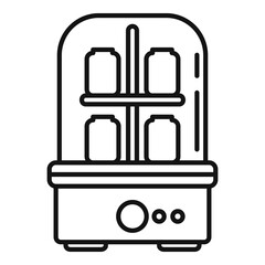 Bottle sterilizer icon. Outline bottle sterilizer vector icon for web design isolated on white background